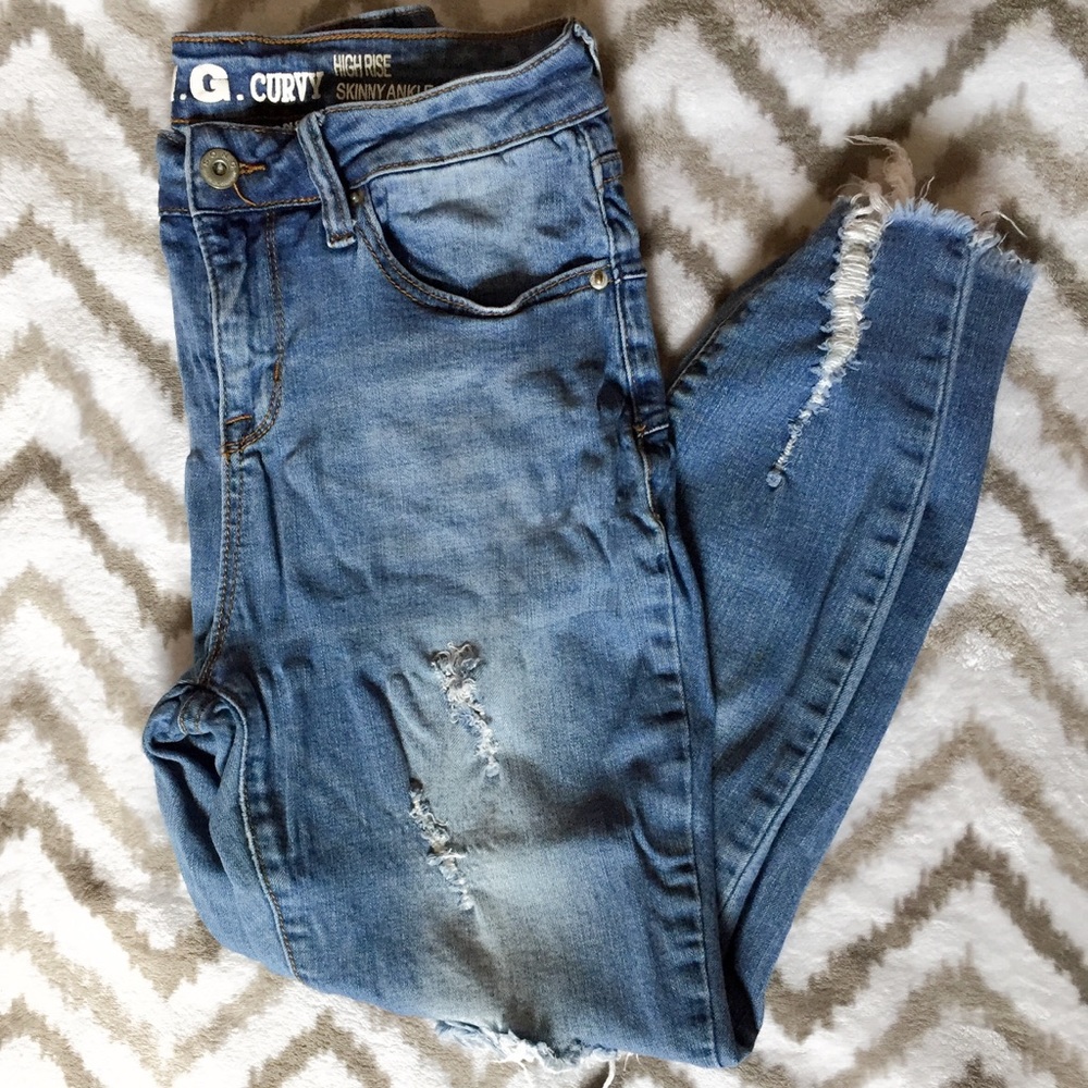 Blue Ripped Jeggings